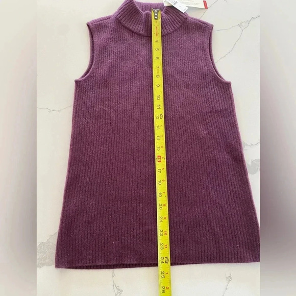 Talbots 100% Cashmere Ribbed Turtleneck Shell Sweater Burgundy Women’s Small NWT - Picture 6 of 15